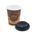Kubek papierowy "Coffee to go" średnica 80mm 280ml `M: 0,2L/8oz` + wieczko czarne [10 zestawów]