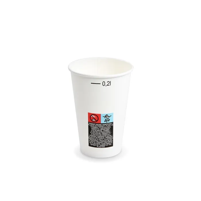 Główne zdjęcie produktu Papírový kelímek (FSC Mix) s cejchem bílý průměr 70mm 0,2L [50 ks]