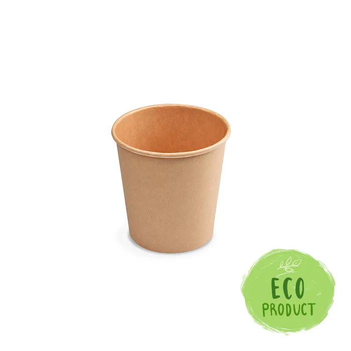 Główne zdjęcie produktu Papírový kelímek hnědý 110 ml, XS (průměr 62 mm) [50 ks] - espresso