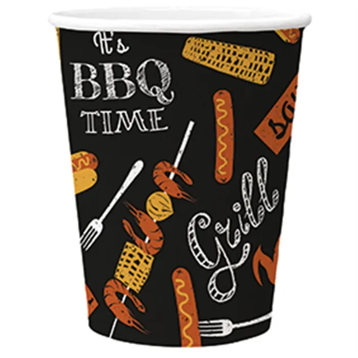 Główne zdjęcie produktu Papírový kelímek PAW Eco 250 ml BBQ Party black [8 ks]