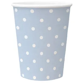 Kubek papierowy PAW Eco 250 ml Dots light blue [8 szt.]
