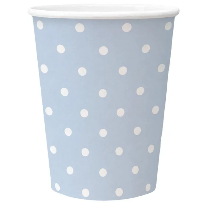 Główne zdjęcie produktu Papírový kelímek PAW Eco 250 ml Dots light blue [8 ks]