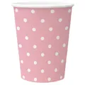 Kubek papierowy PAW Eco 250 ml Dots light pink [8 szt.]
