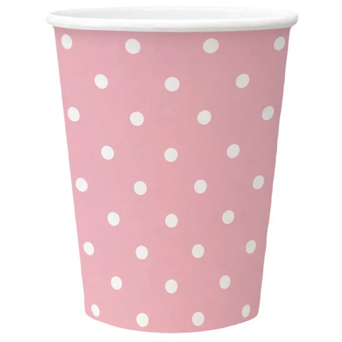Główne zdjęcie produktu Papírový kelímek PAW Eco 250 ml Dots light pink [8 ks]