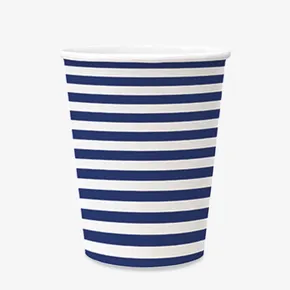 Kubek papierowy PAW Eco 250 ml Stripes dark blue [8 szt.]
