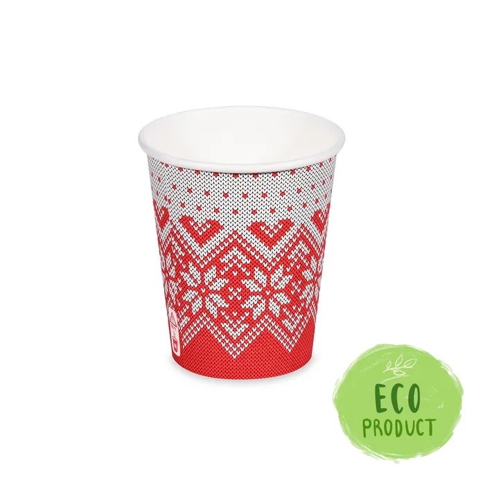 Główne zdjęcie produktu Papírový kelímek "Zimní období" 280 ml, M (průměr 80 mm) [50 ks]