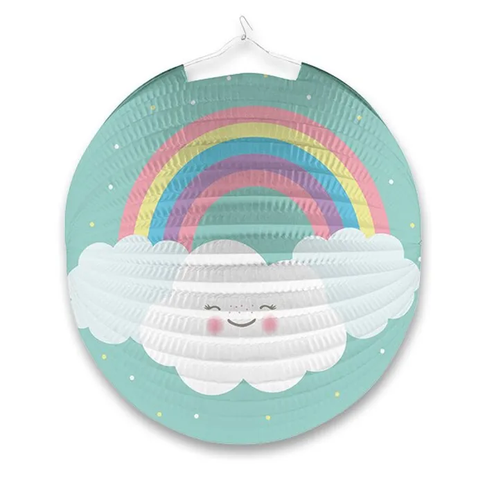 Główne zdjęcie produktu Papírový lampion Duha & obláček průměr 25 cm [1 ks]