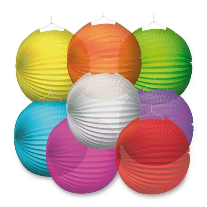 Główne zdjęcie produktu Papírový lampion Transparent průměr 25 cm, mix barev