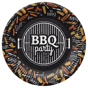 Talerz papierowy (FSC Mix) BBQ Party O23cm [8 szt]