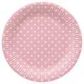Talerz papierowy (FSC Mix) Dots Light Pink O23cm [8 szt]