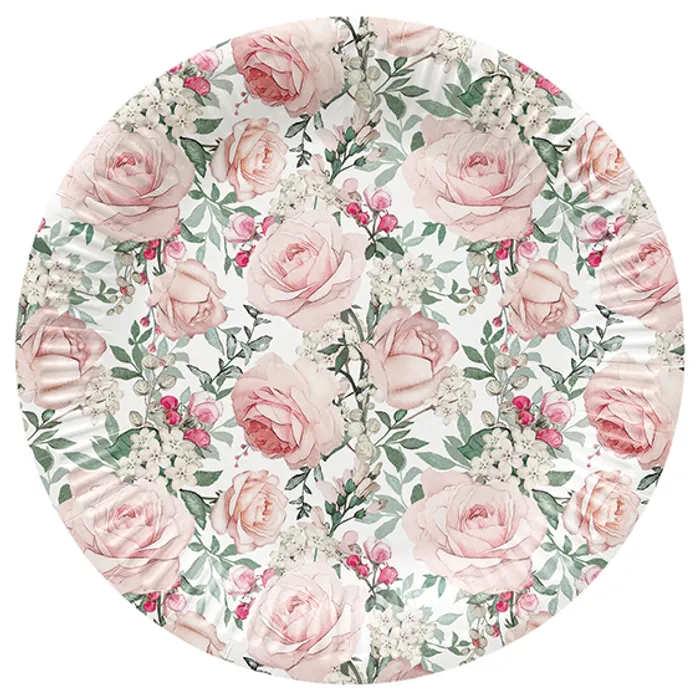 Główne zdjęcie produktu Papírový talíř (FSC Mix) Gorgeous Roses O23cm [8 ks]