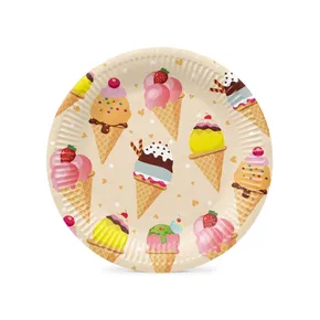 Talerz papierowy (FSC Mix) Ice Cream O23cm [8 szt]