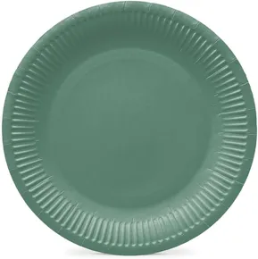 Talerz papierowy (FSC Mix) Monocolor dark green O23cm [8 szt]