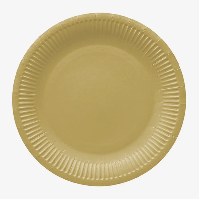 Główne zdjęcie produktu Papírový talíř (FSC Mix) Monocolor gold O23cm [8 ks]