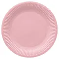 Talerz papierowy (FSC Mix) Monocolor light pink O23cm [8 szt]