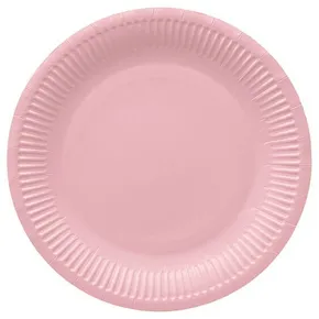 Talerz papierowy (FSC Mix) Monocolor light pink O23cm [8 szt]