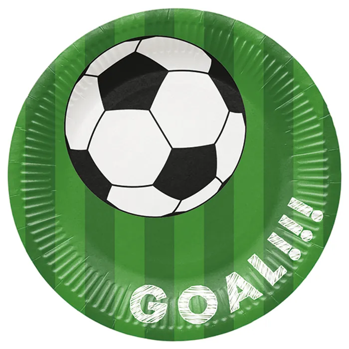 Główne zdjęcie produktu Papírový talíř (FSC Mix) Soccer ball green O23cm [8 ks]