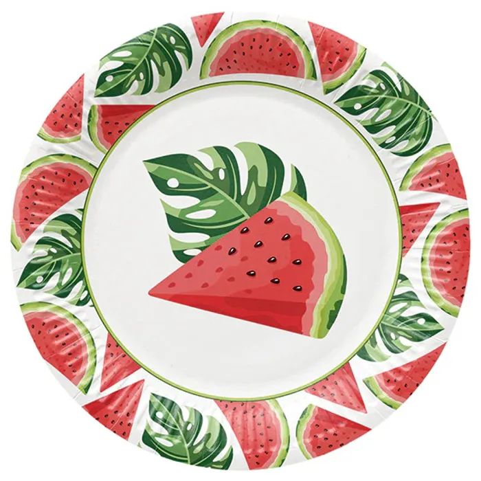 Główne zdjęcie produktu Papírový talíř (FSC Mix) Tasty Watermelons O23cm [8 ks]