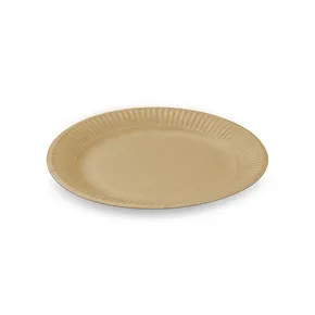Talerz papierowy (FSC Mix) tłuszczoodporny kraft średnica 18cm [100 szt]