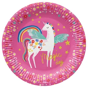 Talerz papierowy PAW Eco 23 cm Fairy Unicorn [8 szt]