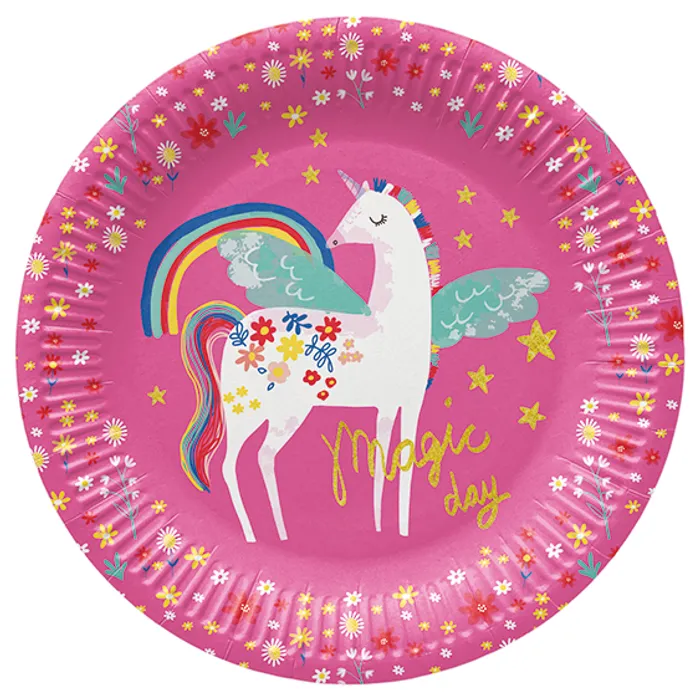 Główne zdjęcie produktu Papírový talíř PAW Eco 23 cm Fairy Unicorn [8 ks]