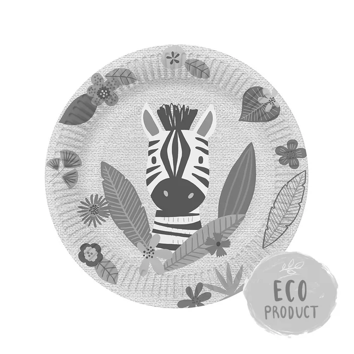 Główne zdjęcie produktu Papírový talíř PAW Eco 23 cm Jungle Friends