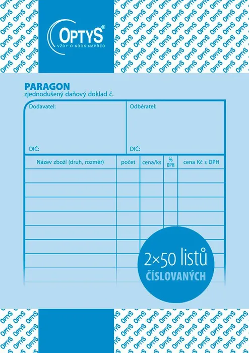 Główne zdjęcie produktu Paragon A6, číslovaný, 2 x 50 listů 1041