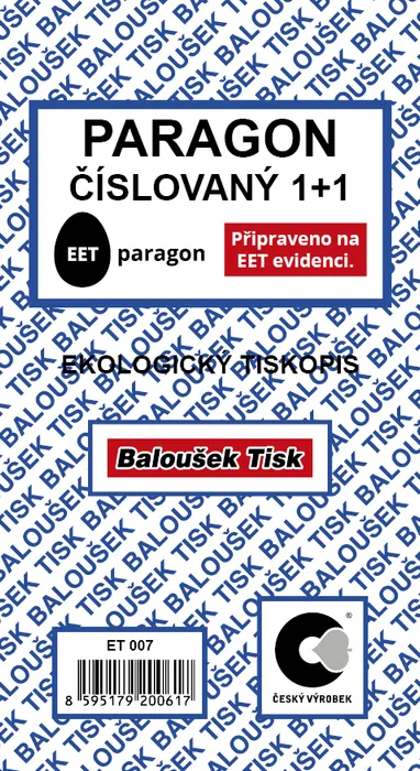 Główne zdjęcie produktu Paragon číslovaný EET ET007