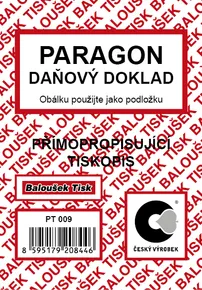 Paragon daňový doklad A7 EET PT009
