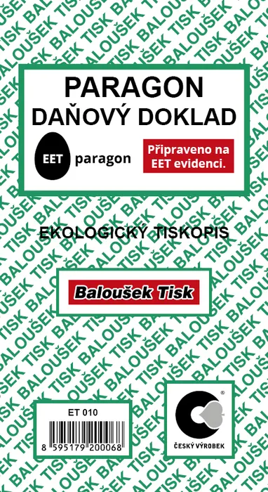 Główne zdjęcie produktu Paragon - daňový doklad ET010