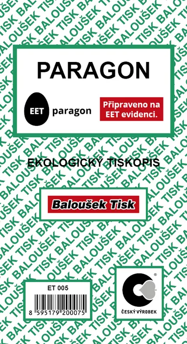 Główne zdjęcie produktu Paragon obyčejný ET005