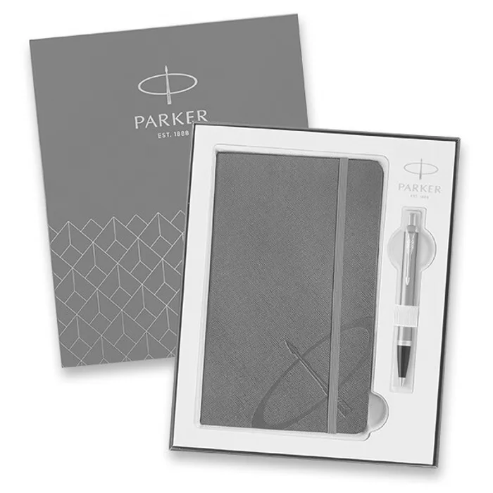 Główne zdjęcie produktu Parker IM Brushed Metal GT kuličková tužka, dárková kazeta se zápisníkem