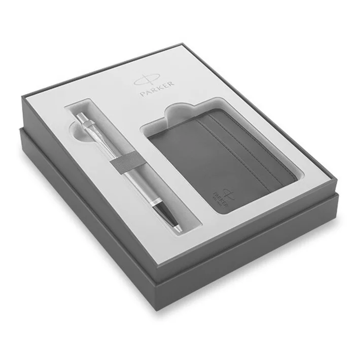Główne zdjęcie produktu Parker IM Brushed Metal GT kuličková tužka, dárková sada s pouzdrem na karty