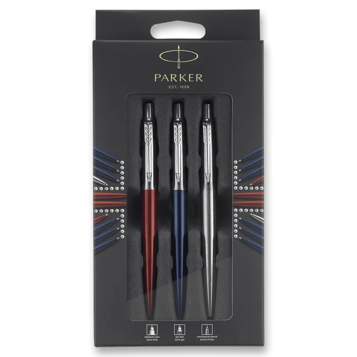 Główne zdjęcie produktu Parker Jotter Kensington Red CT, Royal Blue CT a Stainless Steel CT kuličková a mechanická