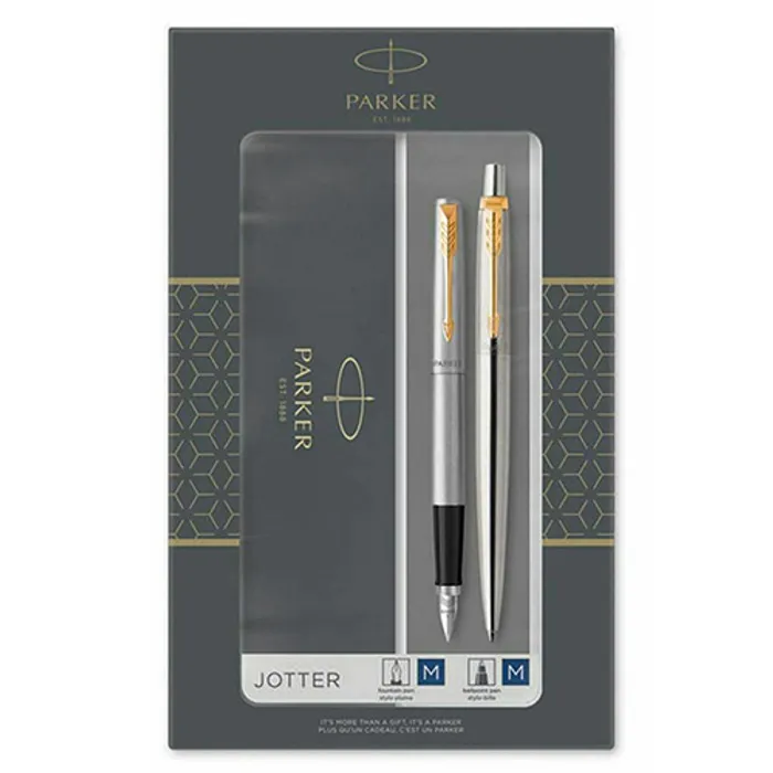 Główne zdjęcie produktu Parker Jotter Stainless Steel GT sada plnicí pero a kuličková tužka