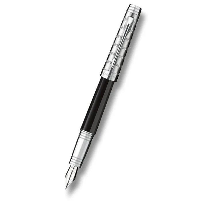 Główne zdjęcie produktu Parker Premier Custom Tartan Black ST plnicí pero, hrot F