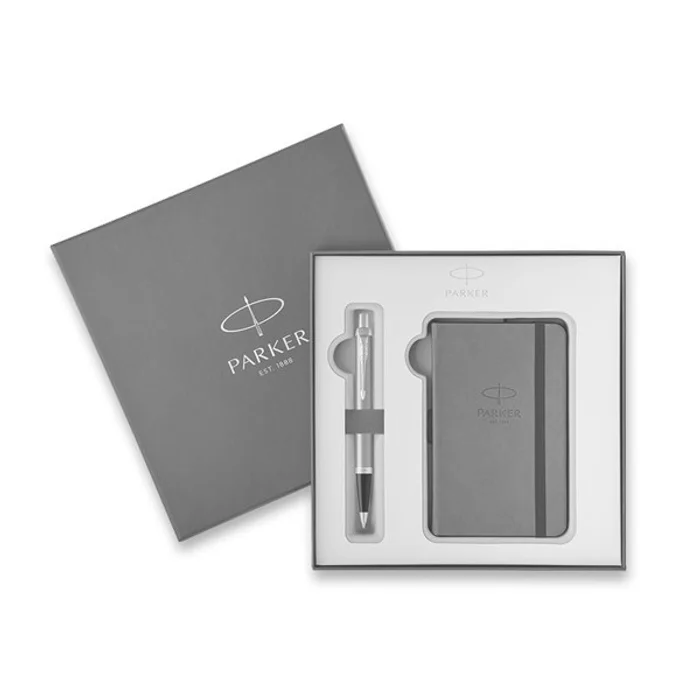 Główne zdjęcie produktu Parker Royal IM Brushed Metal GT kuličková tužka, dárková kazeta se zápisníkem