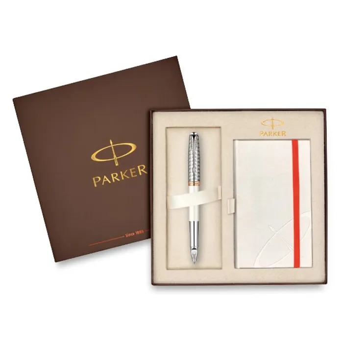 Główne zdjęcie produktu Parker Sonnet Metal & Pearl sada 5TH a zápisník