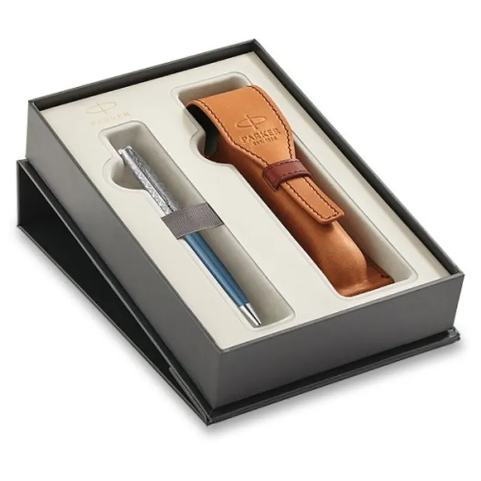 Główne zdjęcie produktu Parker Sonnet Premium Metal Blue CT kuličková tužka, dárková sada s pouzdrem