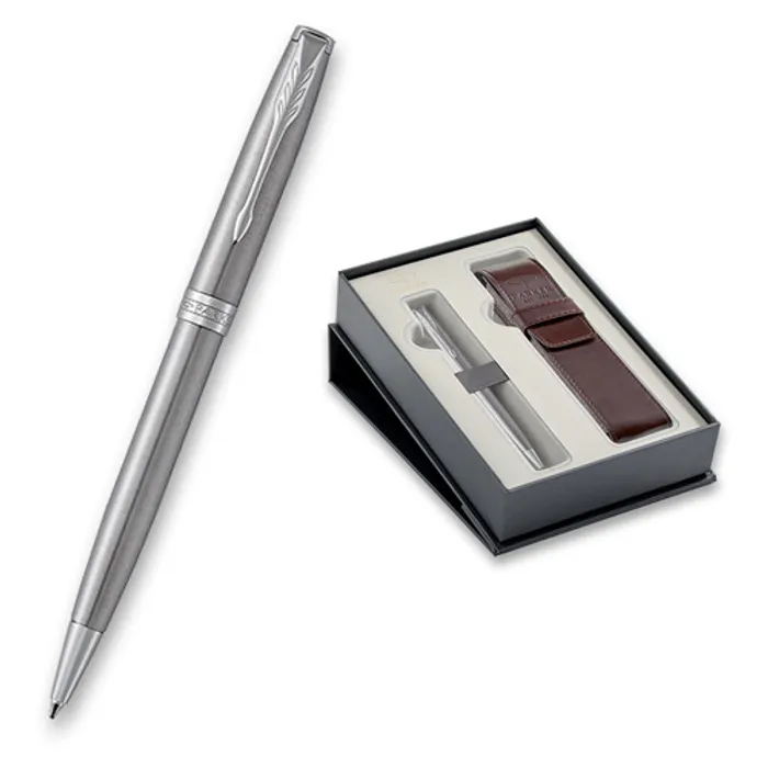 Główne zdjęcie produktu Parker Sonnet Stainless Steel CT kuličková tužka, dárková sada s pouzdrem