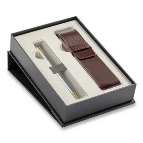 Parker Sonnet Stainless Steel GT kuličková tužka, dárková sada s pouzdrem