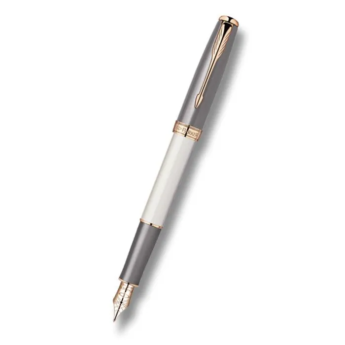 Główne zdjęcie produktu Parker Sonnet Subtle Grey Pearl 18K plnící pero, hrot F