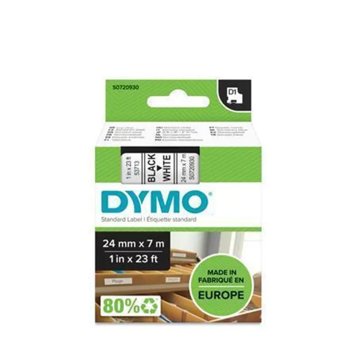 Główne zdjęcie produktu Páska, 24 mm x 7 m, DYMO "D1", černá-bílá