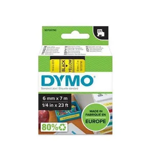 Taśma 6 mm x 7 m DYMO D1, żółto-czarna