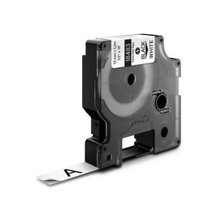 Główne zdjęcie produktu Páska, polyester, 9 mm x 7 m, DYMO "ID1", bílá-černá