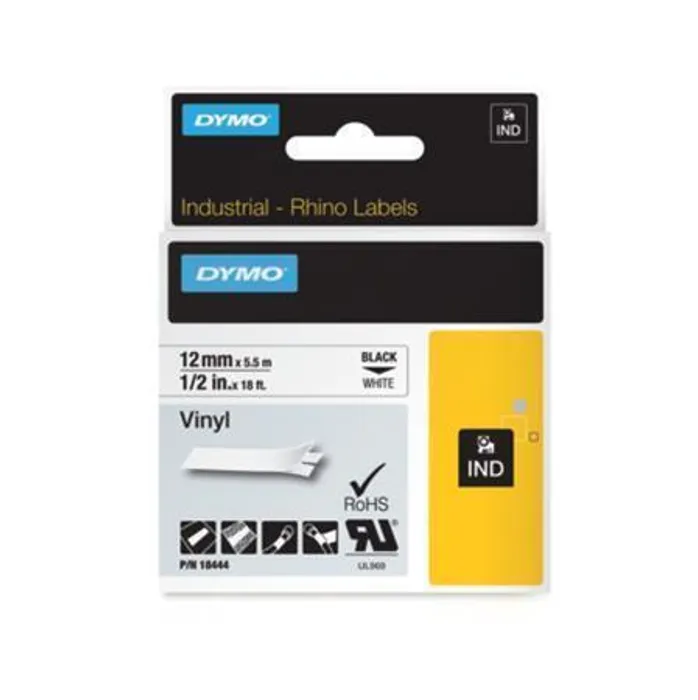 Główne zdjęcie produktu Páska, vinylová, 12 mm, bílá, DYMO