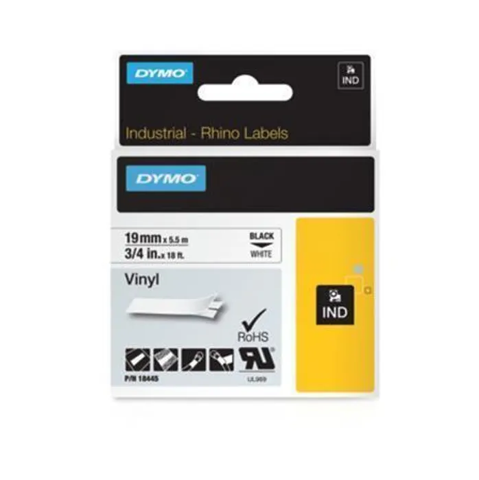 Główne zdjęcie produktu Páska, vinylová, 19 mm, bílá, DYMO