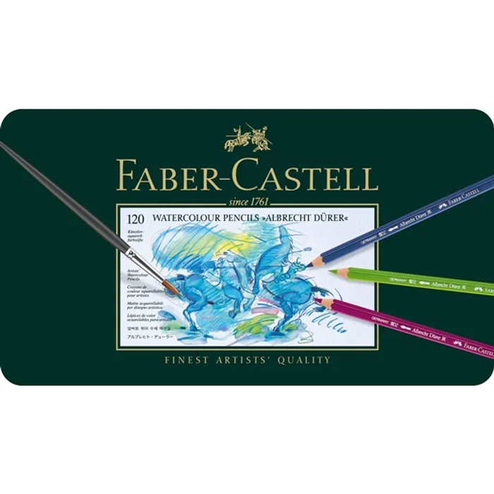 Główne zdjęcie produktu Pastelka Albrecht Dürer plech.krabička 120ks Faber Castell 117511