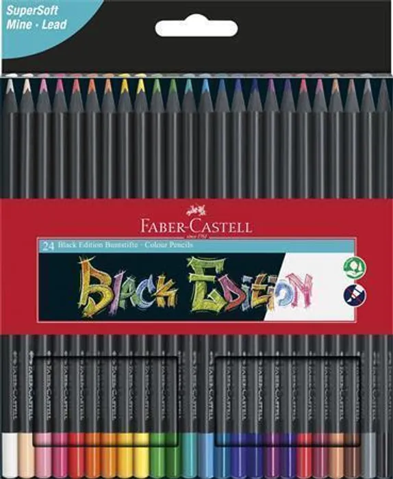 Główne zdjęcie produktu Pastelka Faber-Castell 116424 Black Edition, papírová krabička 24 ks