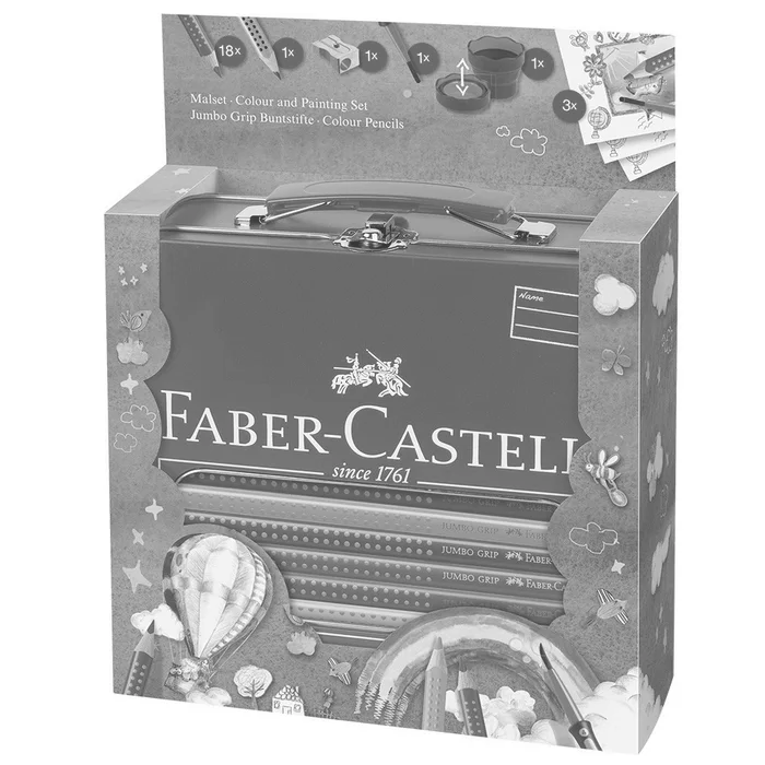 Główne zdjęcie produktu Pastelka Jumbo Grip dárkový kufřík 19ks+ příslušenství Faber Castell 201312